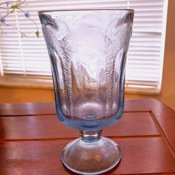 Vintage Fostoria Woodland Blue Footed Iced Tea Goblet - 2 Available - Picture 2 of 3